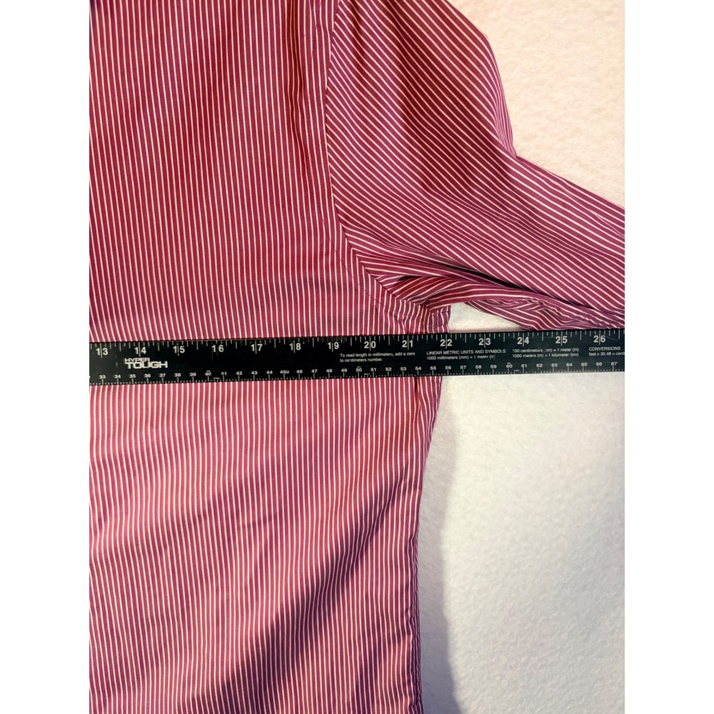 Banana Republic‎ Non Iron Classic Fit Mens Red White Stripe Button Down Shirt M - Picture 8 of 8